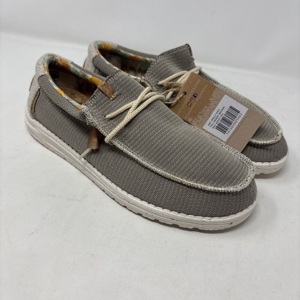 Hey Dude Wally Knit Eco Sox Desert Brown Men’s Size 8 Slip On Shoes NWT